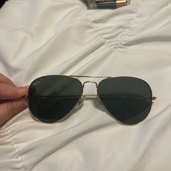 Used Ray Bans Polarized Aviator Sunglasses - Picture 1 of 6